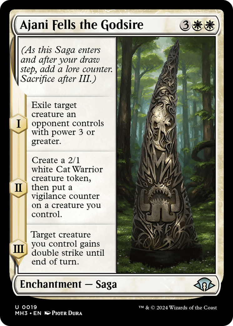 Ajani Fells the Godsire (MH3-019) [Modern Horizons 3] MTG Single Wizards of the Coast
