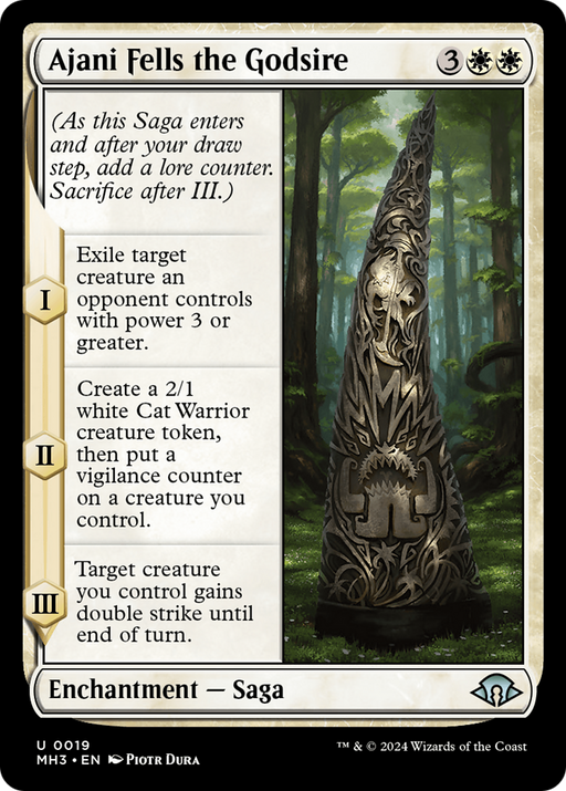 Ajani Fells the Godsire (MH3-019) [Modern Horizons 3] Foil MTG Single Wizards of the Coast