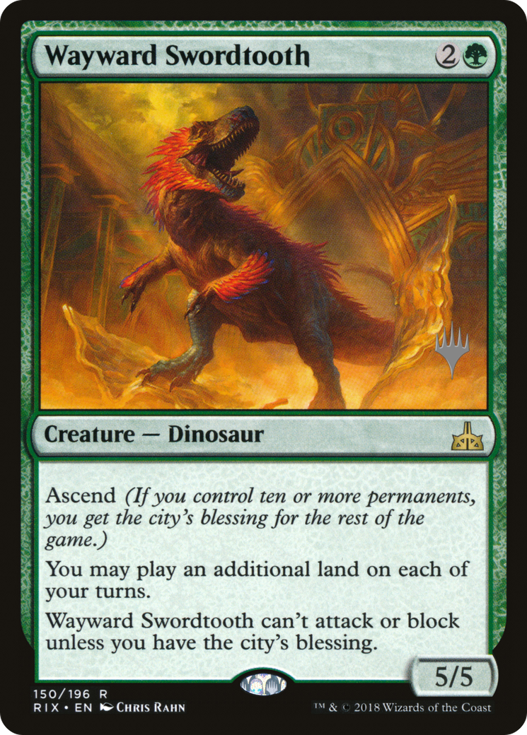 Wayward Swordtooth (Promo Pack) [Rivals of Ixalan Promos] MTG Single Magic: The Gathering