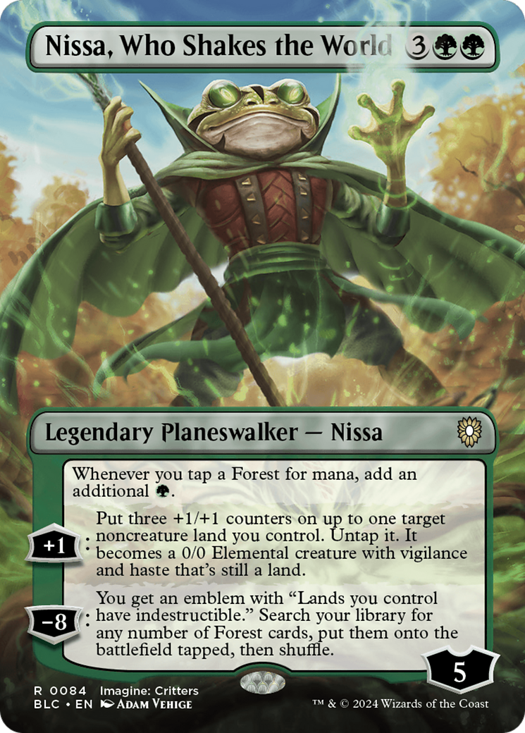 Nissa, Who Shakes the World (BLC-084) [Bloomburrow Commander] (Borderless) MTG Single Wizards of the Coast