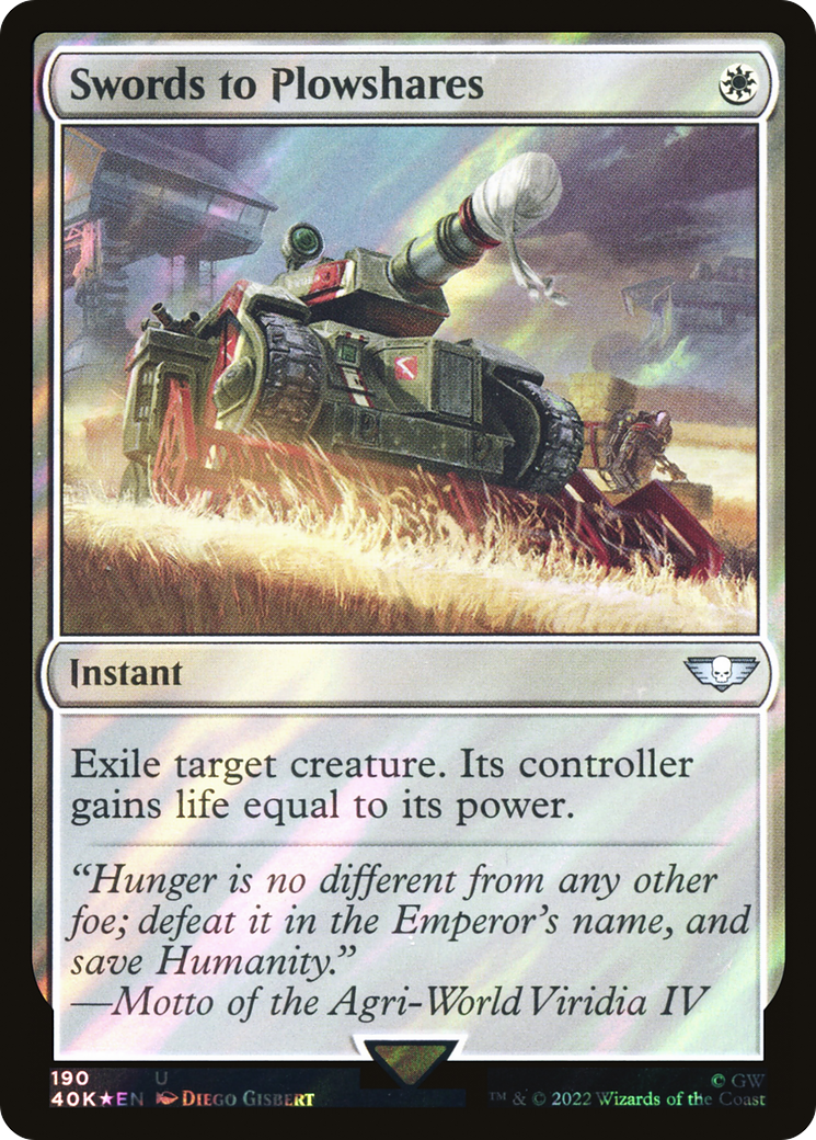 Swords to Plowshares (40K-190★) [Warhammer 40,000 Commander] Foil MTG Single Wizards of the Coast