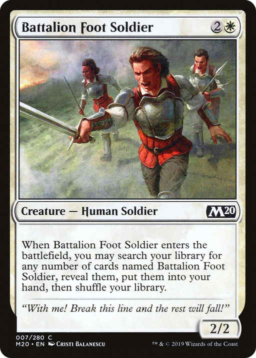 Battalion Foot Soldier (M20-007) [Core Set 2020] MTG Single Wizards of the Coast