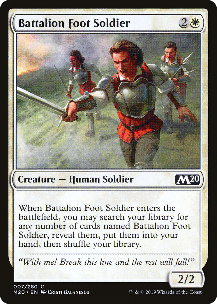 Battalion Foot Soldier (M20-007) [Core Set 2020] Foil MTG Single Wizards of the Coast