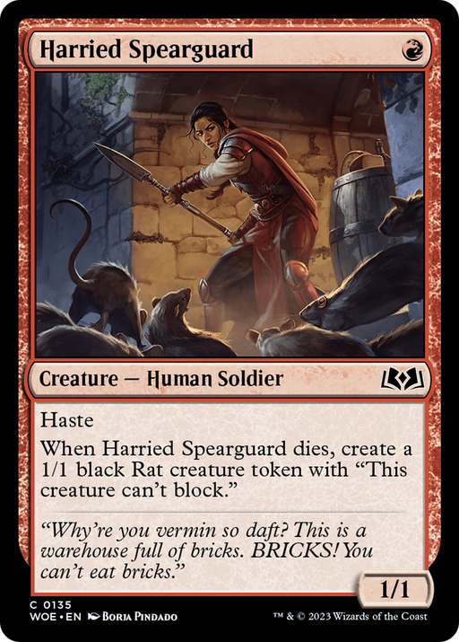 Harried Spearguard (WOE-135) [Wilds of Eldraine] MTG Single Wizards of the Coast