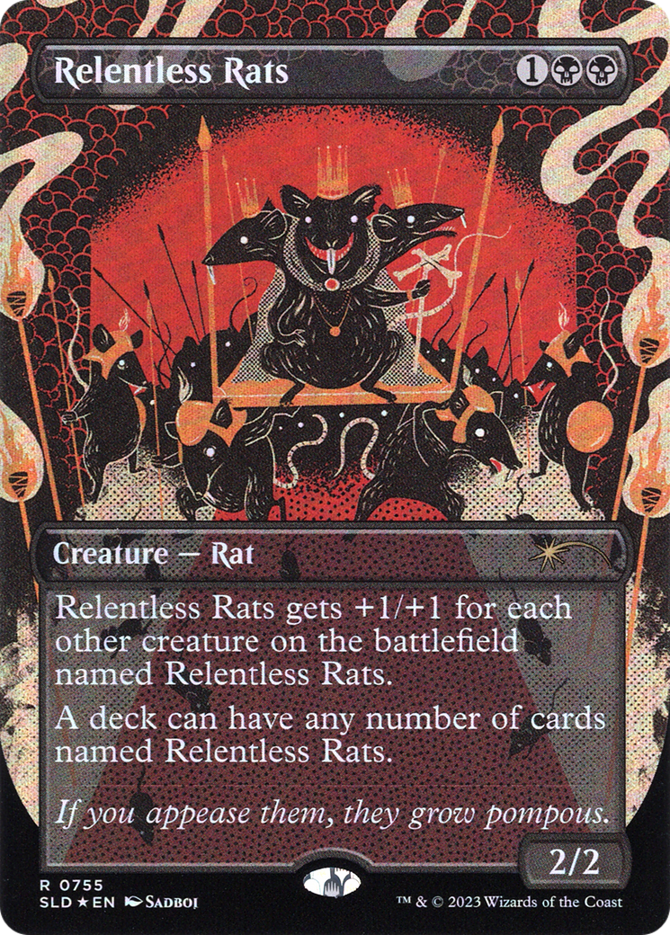 Relentless Rats (SLD-755) [Secret Lair] Drop (Borderless) Foil MTG Single Wizards of the Coast