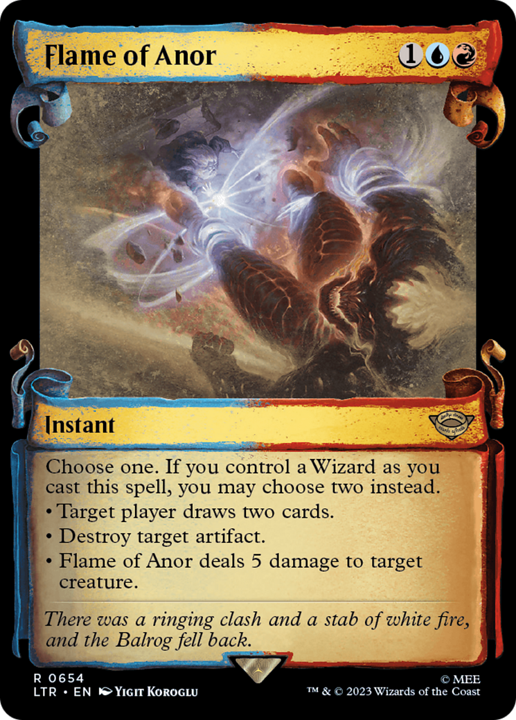 Flame of Anor (Showcase Scrolls) (LTR-654) [The Lord of the Rings: Tales of Middle-earth] (Showcase) Foil MTG Single Wizards of the Coast