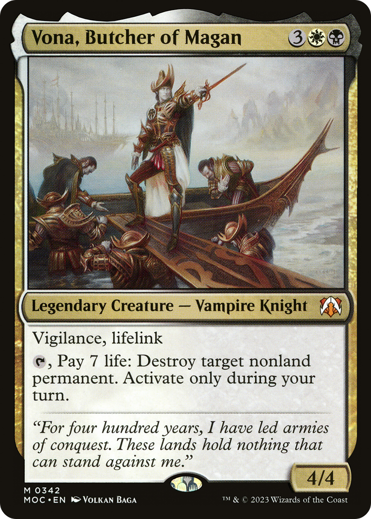 Vona, Butcher of Magan (MOC-342) [March of the Machine Commander] MTG Single Wizards of the Coast