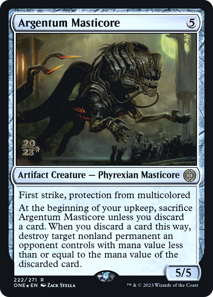 Argentum Masticore (PRE-222) [Phyrexia: All Will Be One Promos] Foil MTG Single Wizards of the Coast