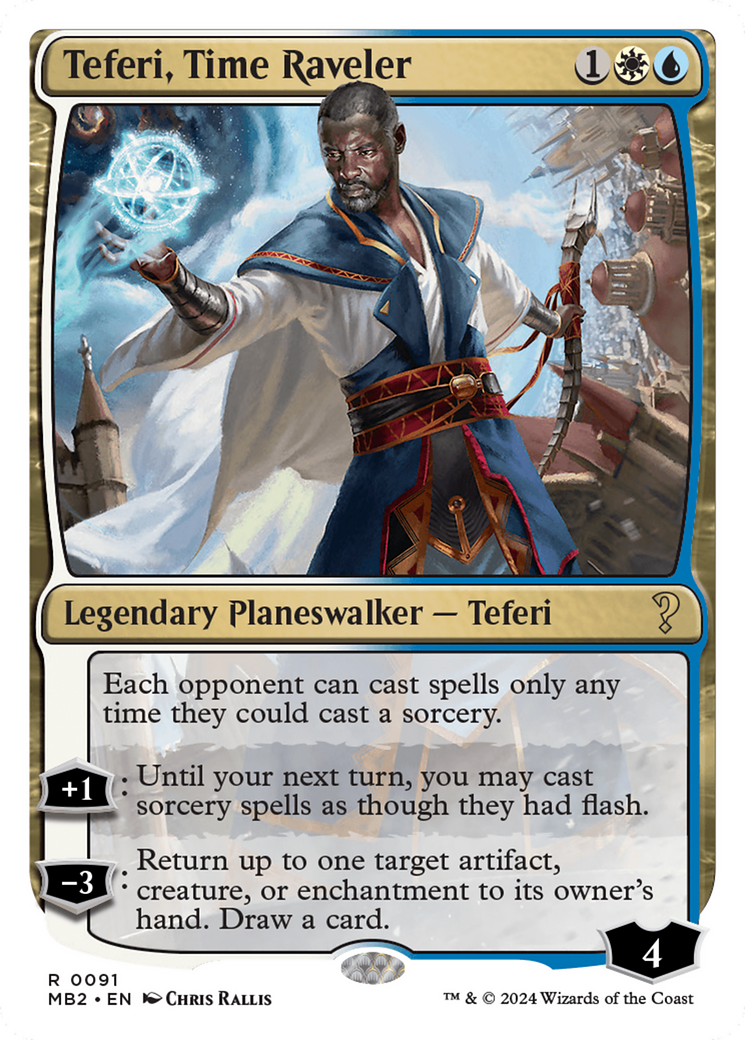 Teferi, Time Raveler (White Border) (MB2-091) [Mystery Booster] Mystery Booster 2 MTG Single Wizards of the Coast