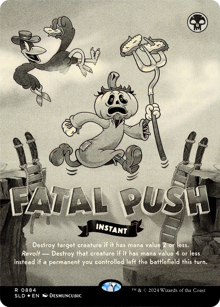Fatal Push (0884) (Black & White Foil) (SLD-884) [Secret Lair Drop] (Borderless) Foil MTG Single Wizards of the Coast
