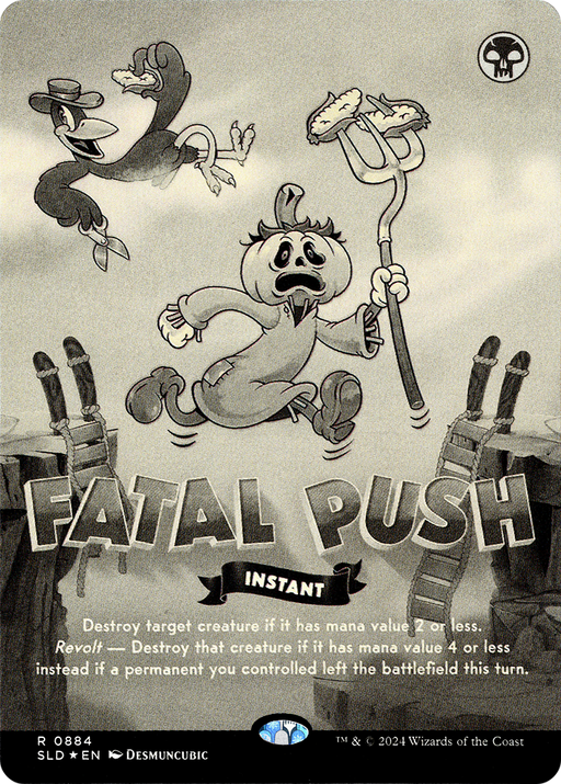 Fatal Push (0884) (Black & White Foil) (SLD-884) [Secret Lair] Drop (Borderless) Foil MTG Single Wizards of the Coast