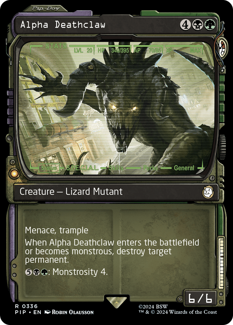 Alpha Deathclaw (PIP-336) [Fallout] (Showcase) MTG Single Wizards of the Coast