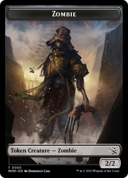 Monk // Zombie Double-Sided Token [Tokens] March of the Machine Tokens MTG Single Magic: The Gathering