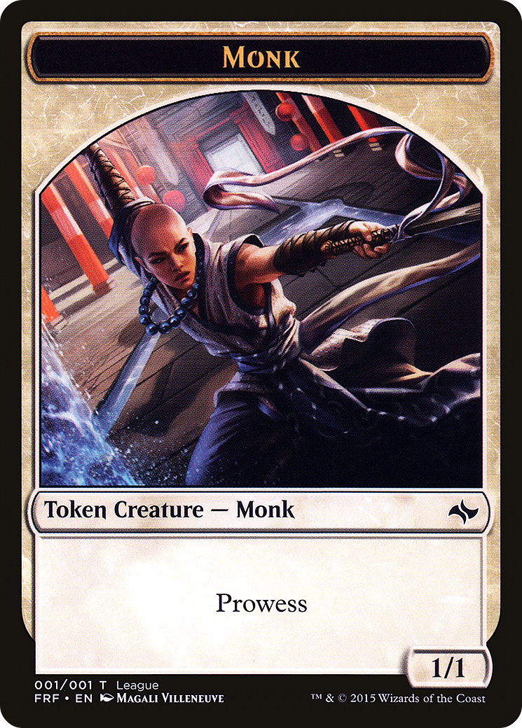 Monk Token (LEP-016) [Tokens] League Tokens 2015 MTG Single Wizards of the Coast
