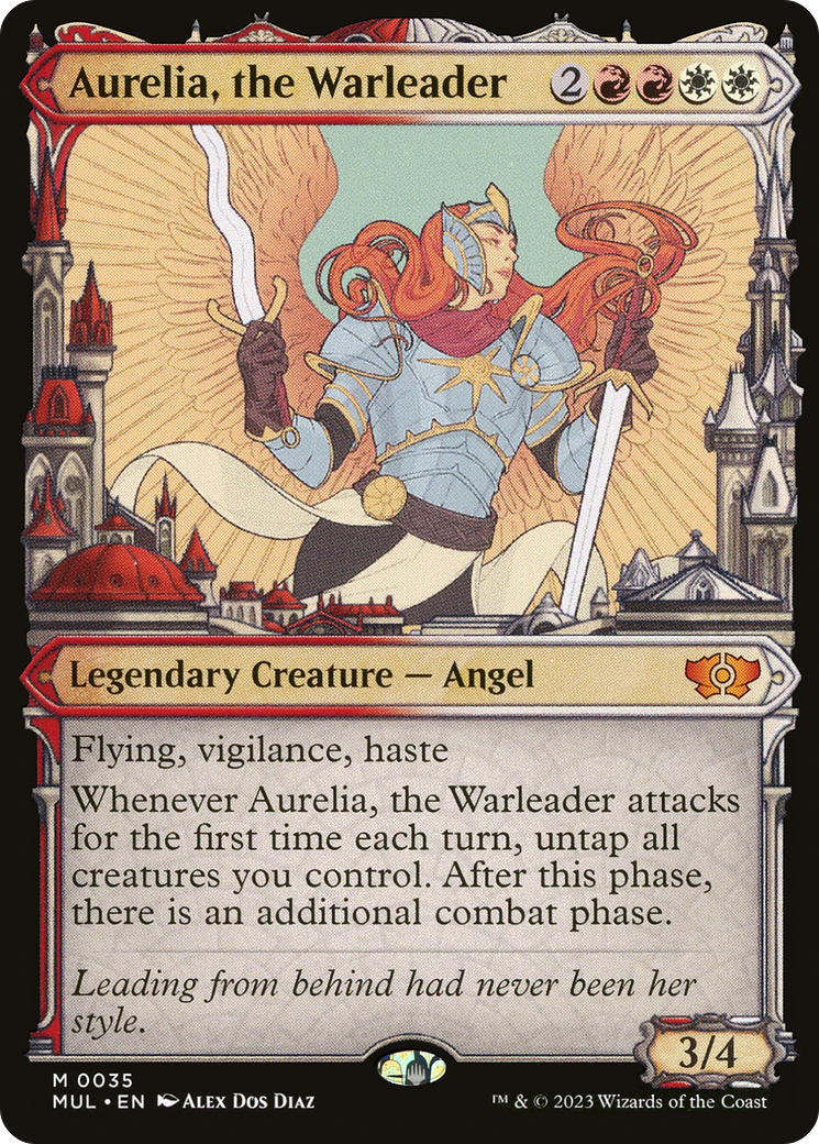 Aurelia, the Warleader (MUL-035) [Multiverse Legends] (Showcase) Foil MTG Single Wizards of the Coast