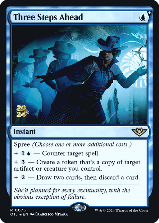 Three Steps Ahead (PRE-075) [Outlaws of Thunder Junction Promos] Foil MTG Single Wizards of the Coast
