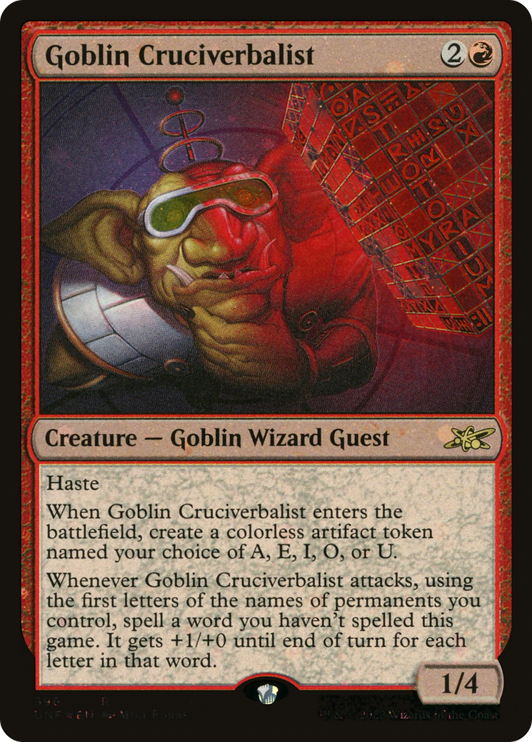 Goblin Cruciverbalist (Galaxy Foil) (UNF-396) [Unfinity] Foil MTG Single Wizards of the Coast