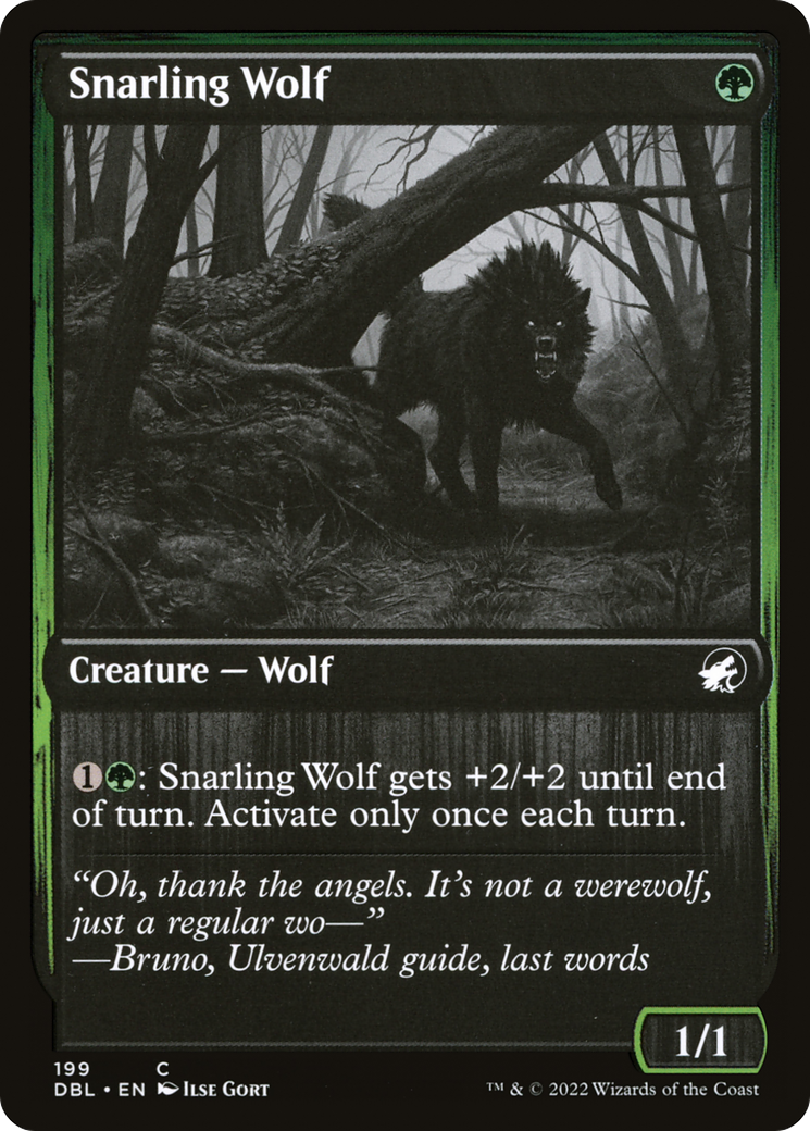 Snarling Wolf (199) (DBL-199) [Innistrad: Double Feature] Foil MTG Single Wizards of the Coast