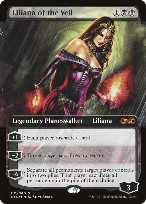 Liliana of the Veil (UMA:BT-U10) [Ultimate Box Topper] (Extended Art) Foil MTG Single Wizards of the Coast