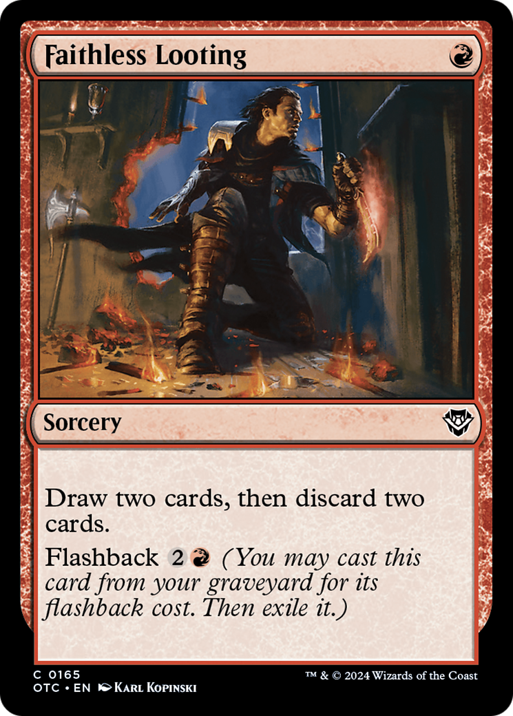 Faithless Looting (OTC-165) [Outlaws of Thunder Junction Commander] MTG Single Wizards of the Coast