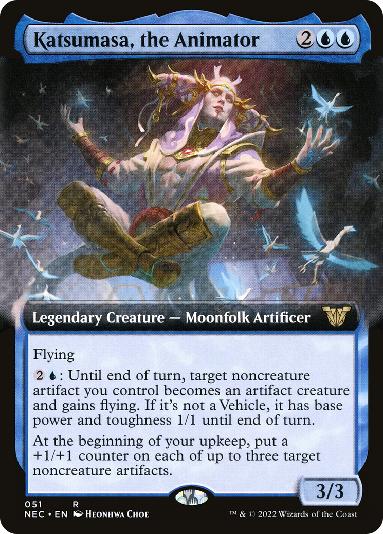 Katsumasa, the Animator (NEC-051) [Neon Dynasty Commander] (Extended Art) MTG Single Wizards of the Coast