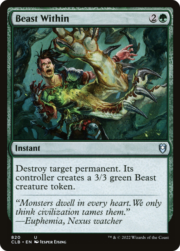 Beast Within (CLB-820) [Commander Legends: Battle for Baldur's Gate] MTG Single Wizards of the Coast