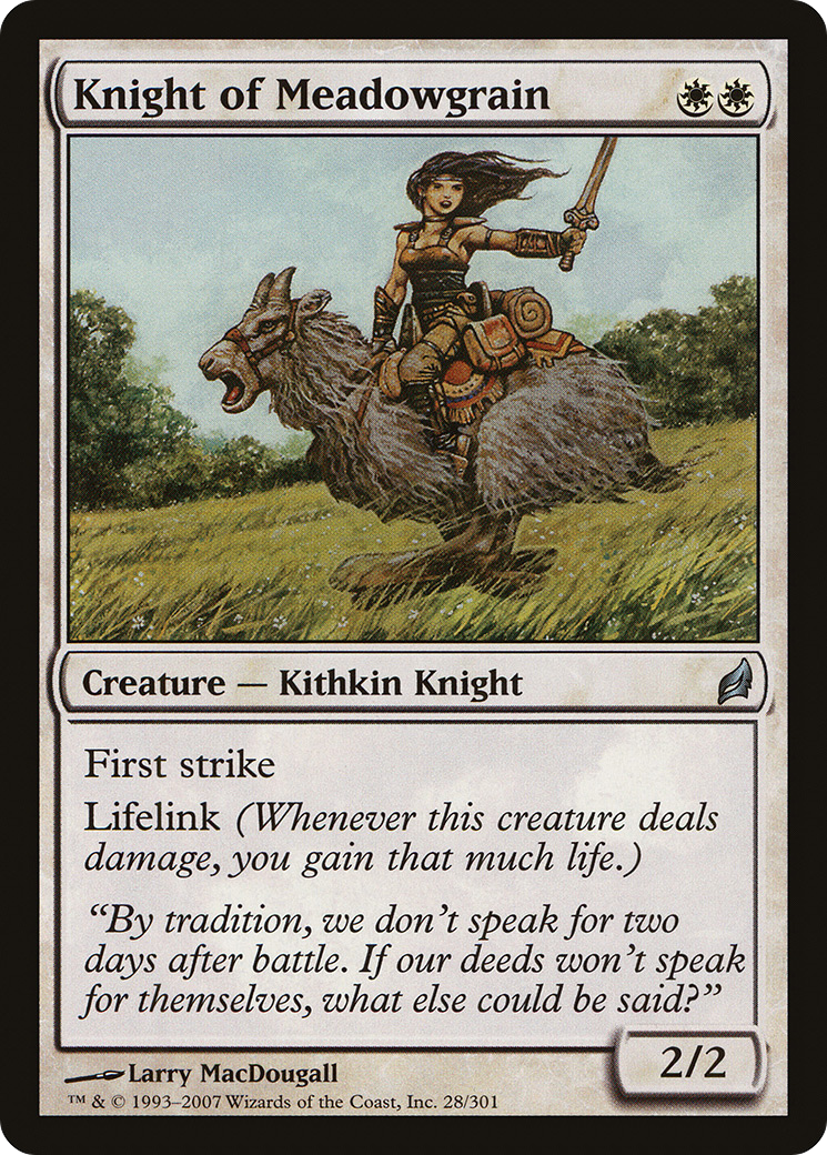 Knight of Meadowgrain (LRW-028) [Lorwyn] MTG Single Wizards of the Coast