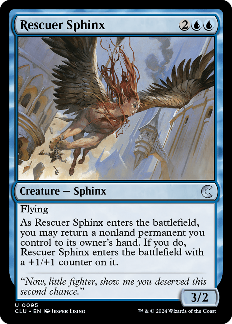 Rescuer Sphinx (CLU-095) [Ravnica: Clue Edition] MTG Single Wizards of the Coast