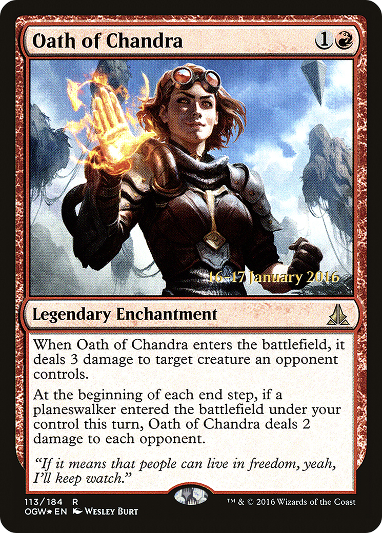 Oath of Chandra [Oath of the Gatewatch Prerelease Promos] MTG Single Magic: The Gathering