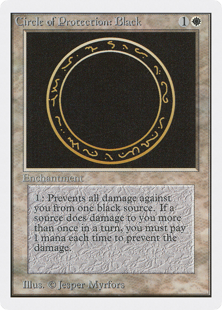 Circle of Protection: Black (2ED-010) [Oldschool] Unlimited Edition MTG Single Wizards of the Coast