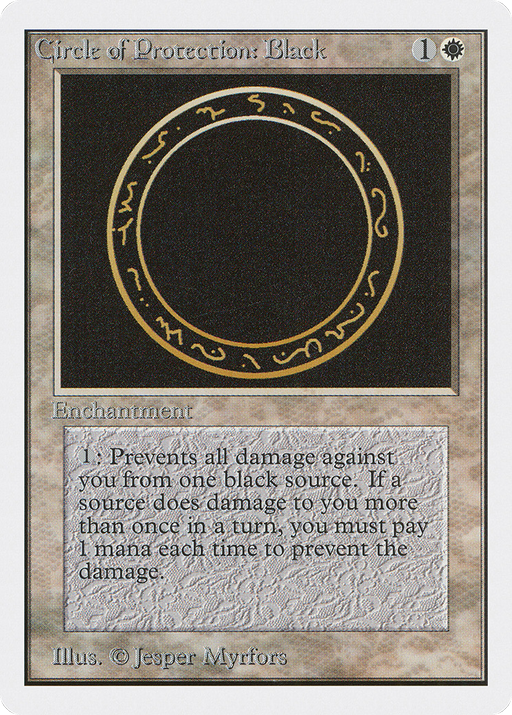 Circle of Protection: Black (2ED-010) [Oldschool] Unlimited Edition MTG Single Wizards of the Coast
