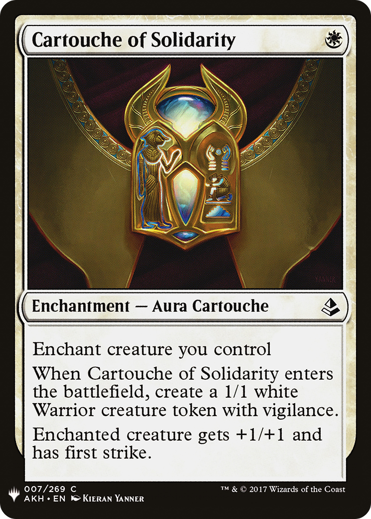 Cartouche of Solidarity (LIST-AKH-7) [Mystery Booster] The List MTG Single Wizards of the Coast