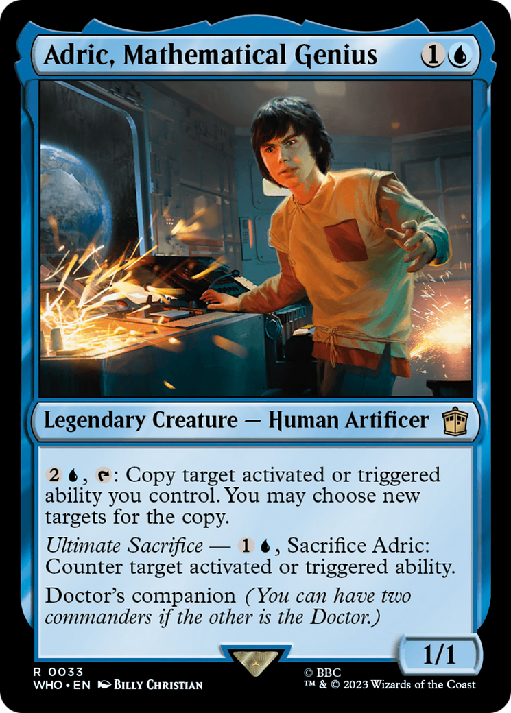 Adric, Mathematical Genius (WHO-033) [Doctor Who] Foil MTG Single Wizards of the Coast