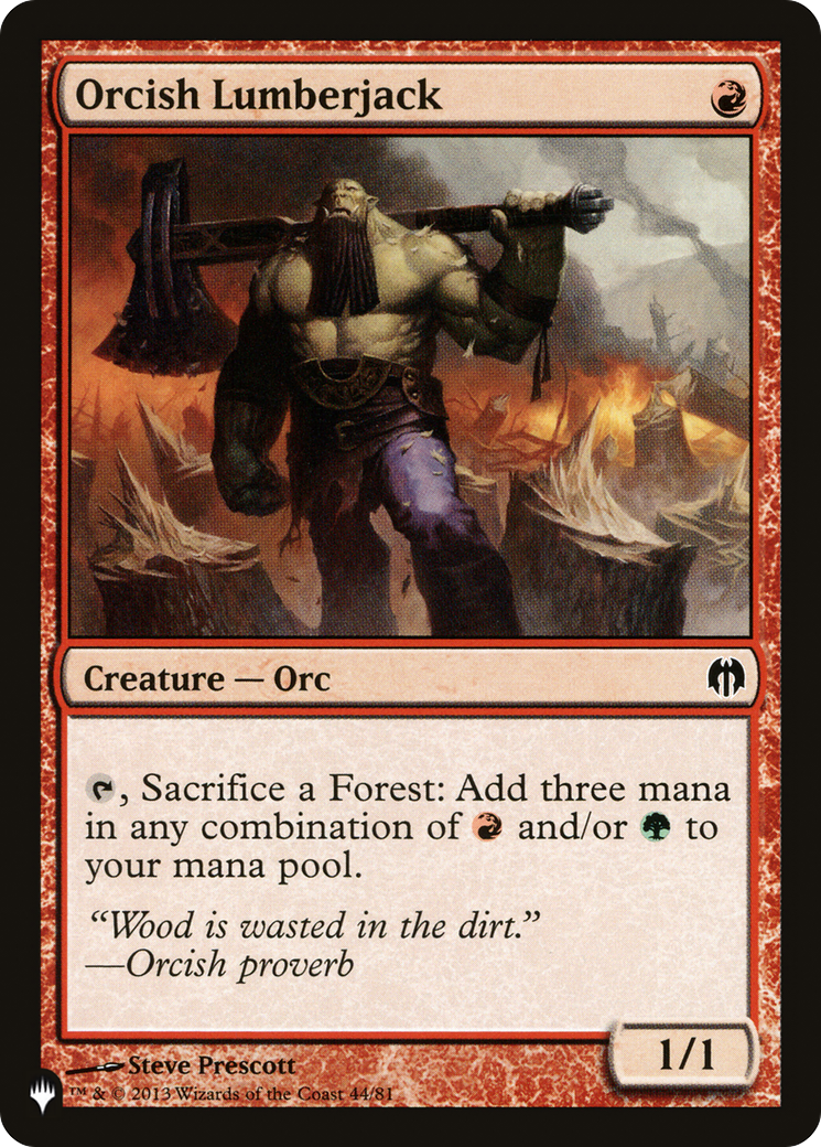 Orcish Lumberjack (LIST-DDL-44) [Mystery Booster] The List MTG Single Wizards of the Coast