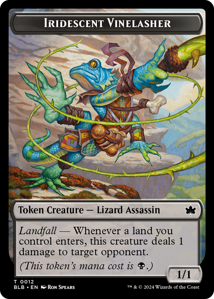 Fish // Iridescent Vinelasher Double-Sided Token [Tokens] Bloomburrow Tokens MTG Single Magic: The Gathering