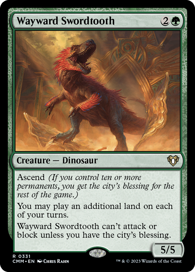 Wayward Swordtooth (CMM-331) [Commander Masters] MTG Single Wizards of the Coast