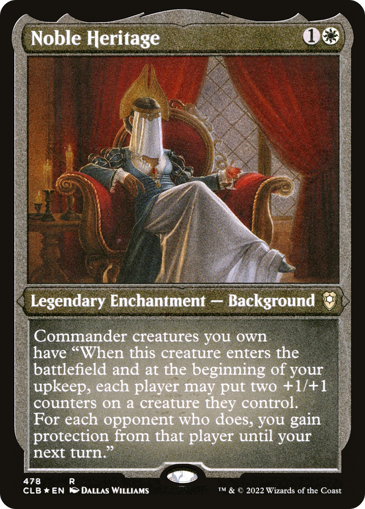 Noble Heritage (CLB-478) [Commander Legends: Battle for Baldur's Gate] Etched Foil MTG Single Wizards of the Coast