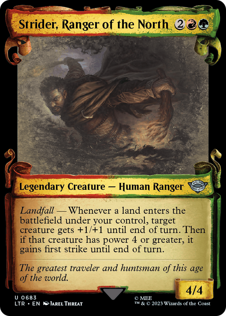 Strider, Ranger of the North (Showcase Scrolls) (LTR-683) [The Lord of the Rings: Tales of Middle-earth] (Showcase) MTG Single Wizards of the Coast