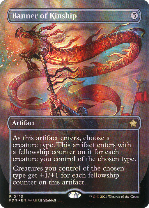 Banner of Kinship (Mana Foil) (FDN-413) [Foundations] (Borderless) Foil MTG Single Wizards of the Coast