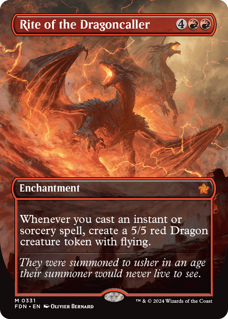 Rite of the Dragoncaller (FDN-331) [Foundations] (Borderless) MTG Single Wizards of the Coast
