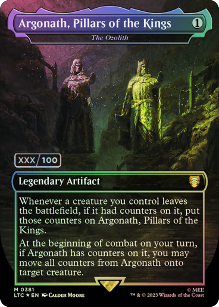 Argonath, Pillars of the Kings - The Ozolith (Serial Numbered) (LTC-381) [Tales of Middle-earth Commander] (Borderless) Foil MTG Single Wizards of the Coast