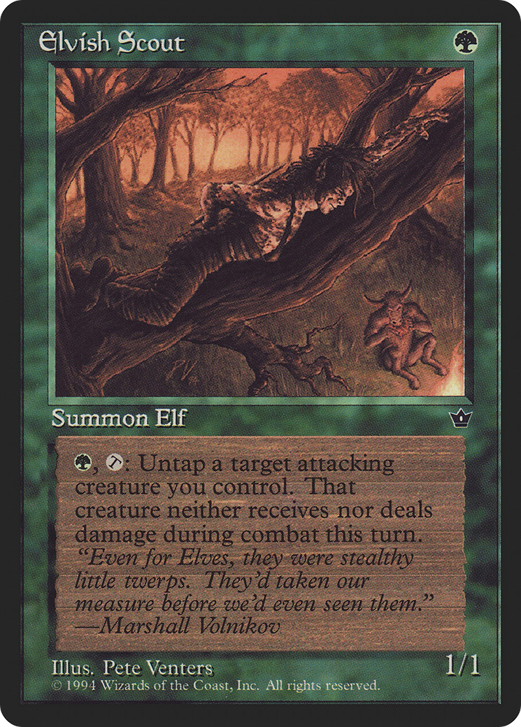 Elvish Scout (Pete Venters) [Fallen Empires] MTG Single Magic: The Gathering