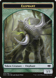 Elemental (008) // Elephant (012) Double-Sided Token [Tokens] Modern Horizons Tokens MTG Single Magic: The Gathering
