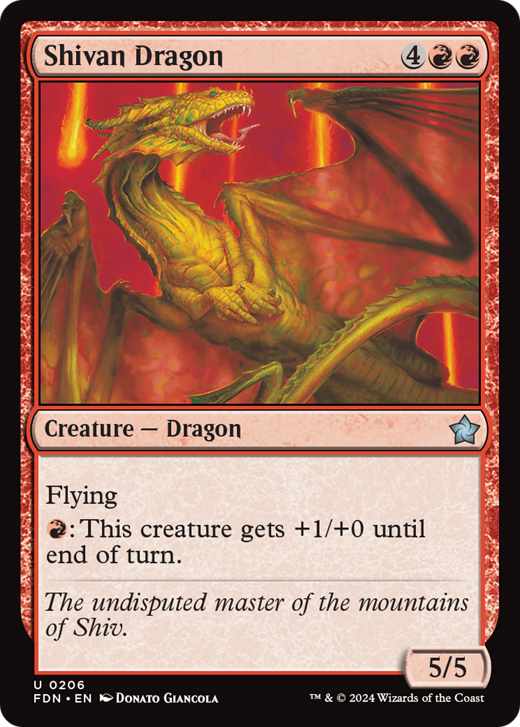 Shivan Dragon (FDN-206) [Foundations] Foil MTG Single Wizards of the Coast