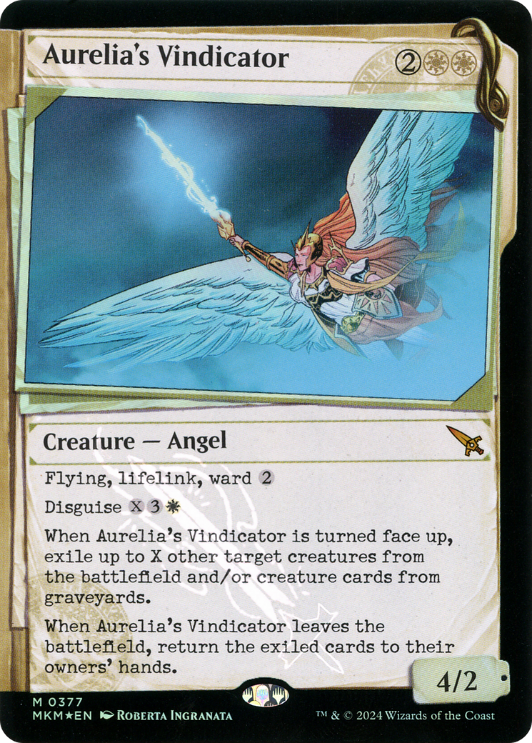 Aurelia's Vindicator (Invisible Ink) (MKM-377) [Murders at Karlov Manor] (Showcase) Foil MTG Single Wizards of the Coast