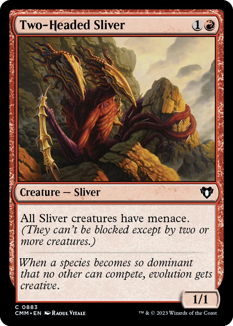 Two-Headed Sliver (CMM-883) [Commander Masters] MTG Single Wizards of the Coast