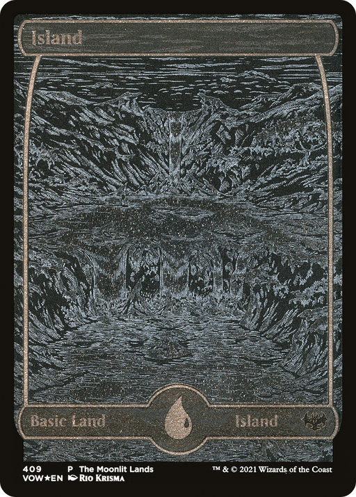 Island (VOW-409) [Innistrad: Crimson Vow] Etched Foil MTG Single Wizards of the Coast