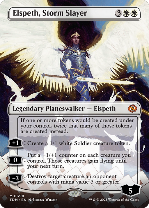 Elspeth, Storm Slayer (TDM-398) [Tarkir: Dragonstorm] (Borderless) Foil MTG Single Wizards of the Coast