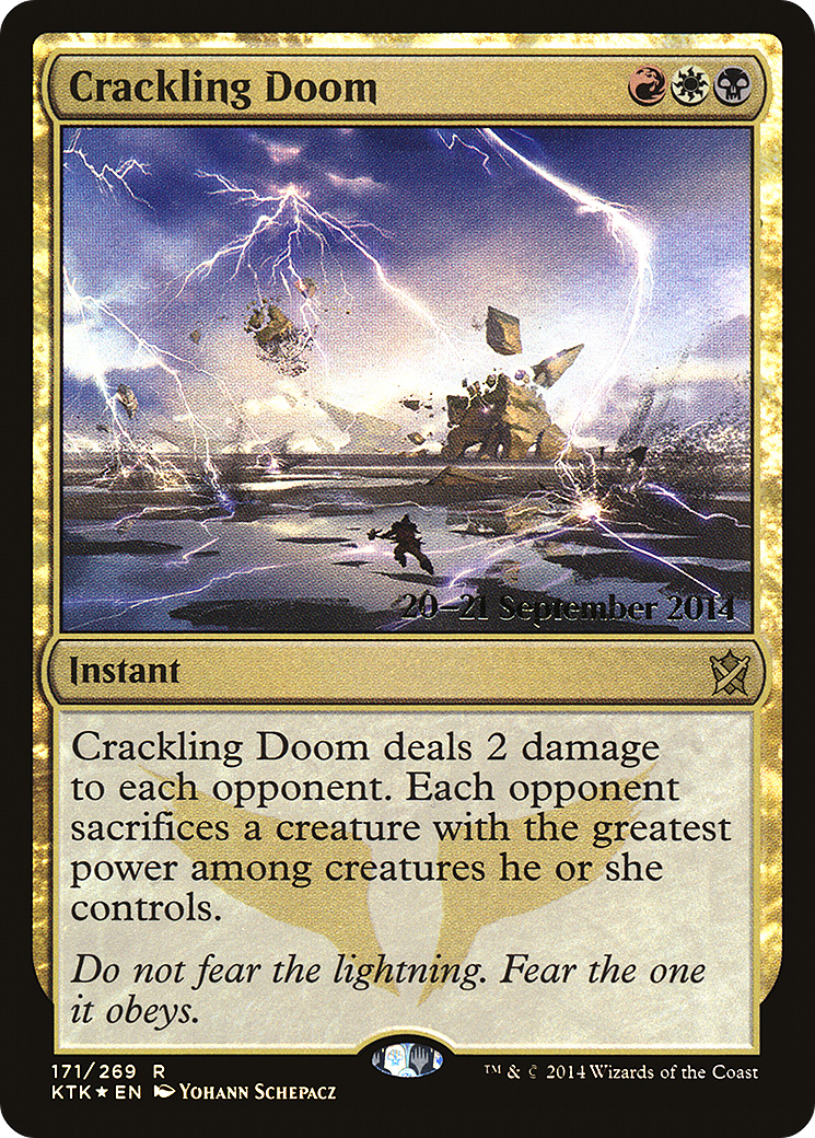 Crackling Doom (PRE-171) [Khans of Tarkir Promos] Foil MTG Single Wizards of the Coast