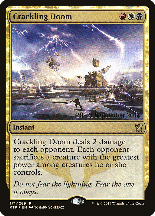 Crackling Doom (PRE-171) [Khans of Tarkir Promos] Foil MTG Single Wizards of the Coast